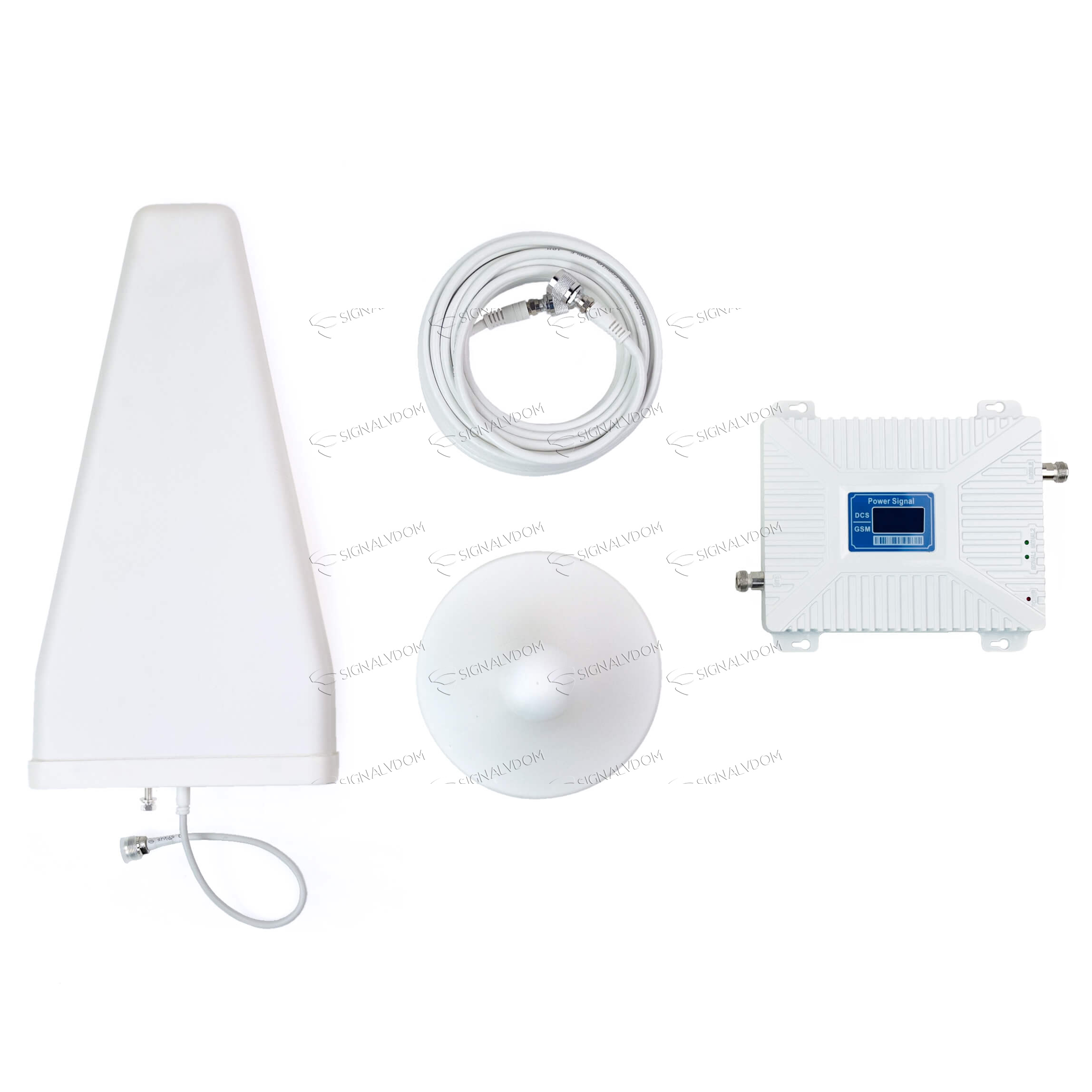 Усилитель сигнала Power Signal Dual Band 900/1800 MHz (для 2G, 3G, 4G) 70 dBi, кабель 15 м., комплект